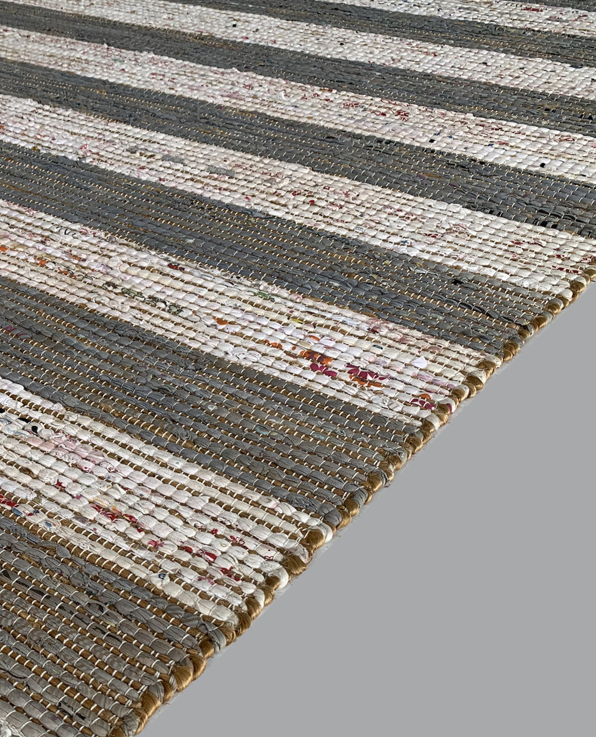 Rugslane Grey White Jute Carpet 4.6ft X 6.6ft