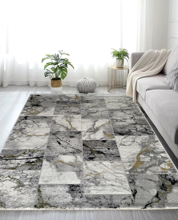 Rugslane Grey Abstract Wool & Viscose Carpet