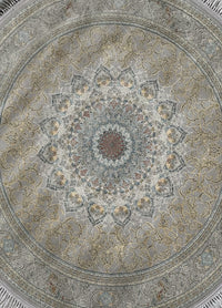 Rugslane Silver color Irani Floral Carpet 5ft Round