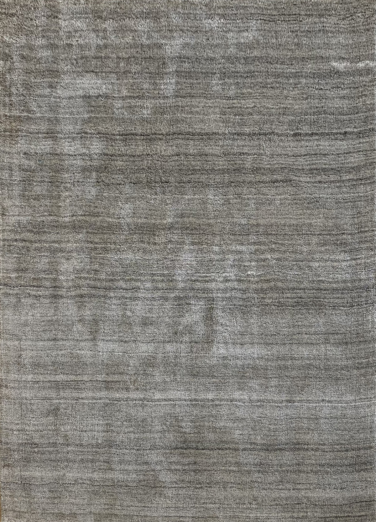 Rugslane Silver Plain Textured Wool &Viscose Mix Loom Knotted Carpet 4.6ft X 6.6ft