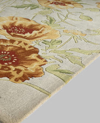 Rugslane Multi Color Traditional Designe 100% New Zealand Wool Handmade Floral Carpet 4.6ft x 6.6ft
