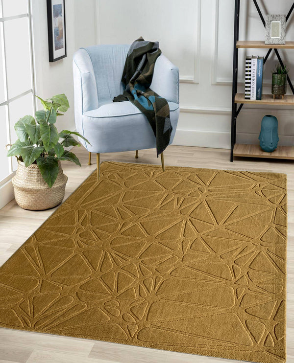 Rugslane Gold Color Modern DesiRugslane Gold Color Modern Design 100% New Zealand Wool Handmade Carpet 4.6ft x 6.6ft gn 100% New Zealand Wool Handmade Carpet 4.6ft x 6.6ft