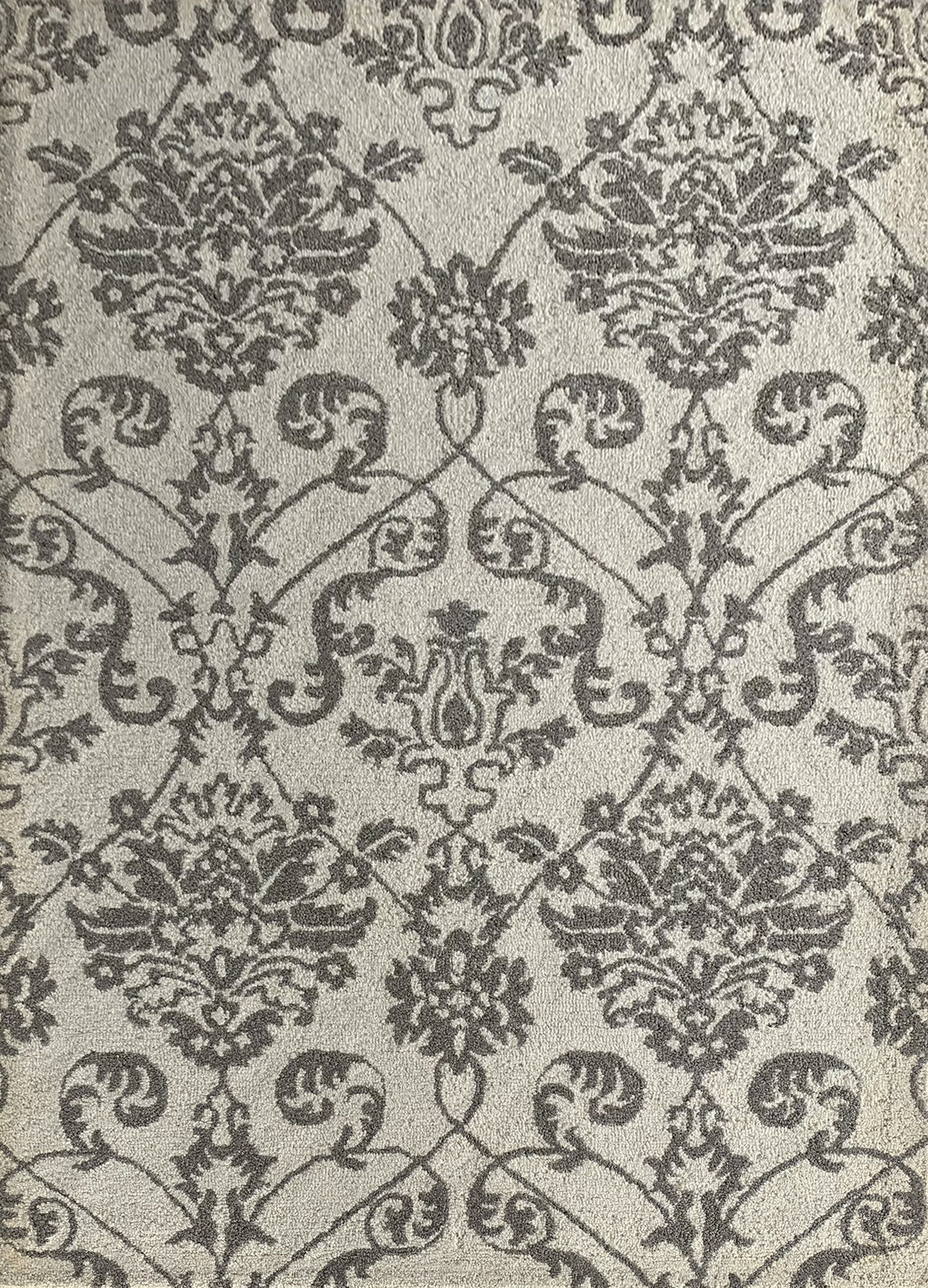 Rugslane White & Grey Color Traditional Design 100% New Zealand Wool Handmade Floral Carpet 5.3ft x 7.7ft