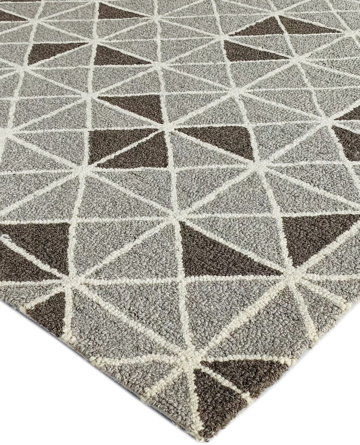 Rugslane Grey Color Modern Design 100% New Zealand Wool Handmade Carpet 5.3ft x 7.8ft