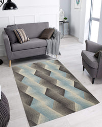 Rugslane Multi Color 3D Design 100% New Zealand Wool  Modern Handmade Carpet 4.6ft x 6.6ft