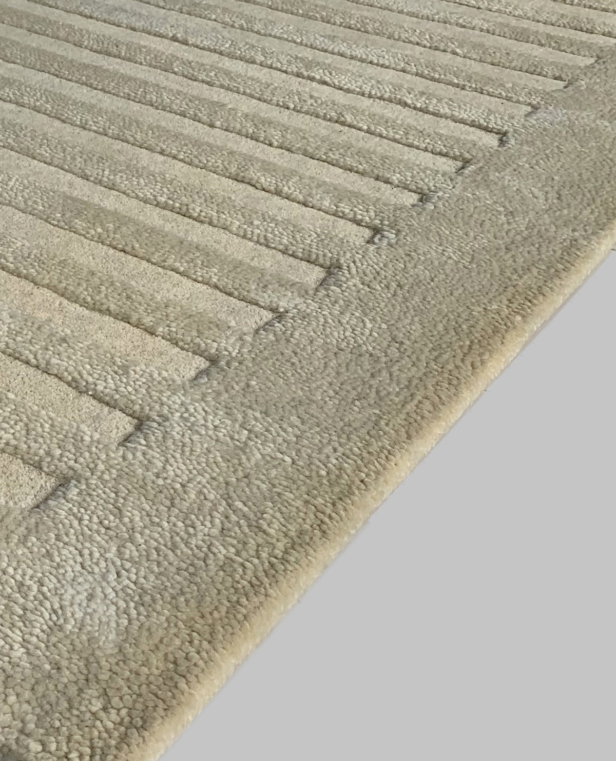 Rugslane White Color Modern Design 100% New Zealand Wool Handmade Carpet 4.6ft x 6.6ft