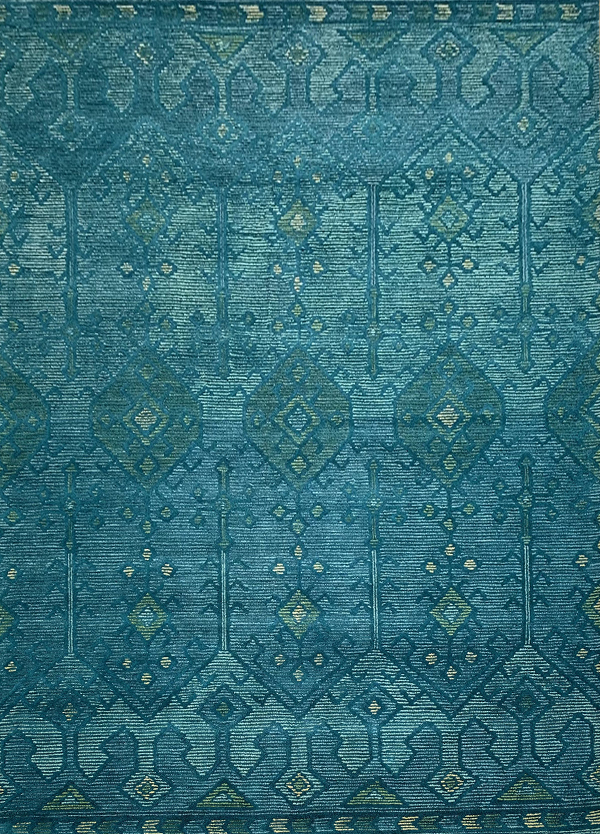 Rugslane Turquoise Transitional Woollen Handmade Carpet 7.9ft X 9.9ft