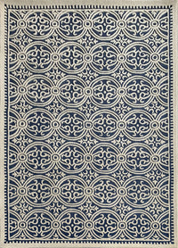 Rugslane Blue & White Color Modern Design 100% New Zealand Wool Handmade Carpet 6.0ft X 9.0ft