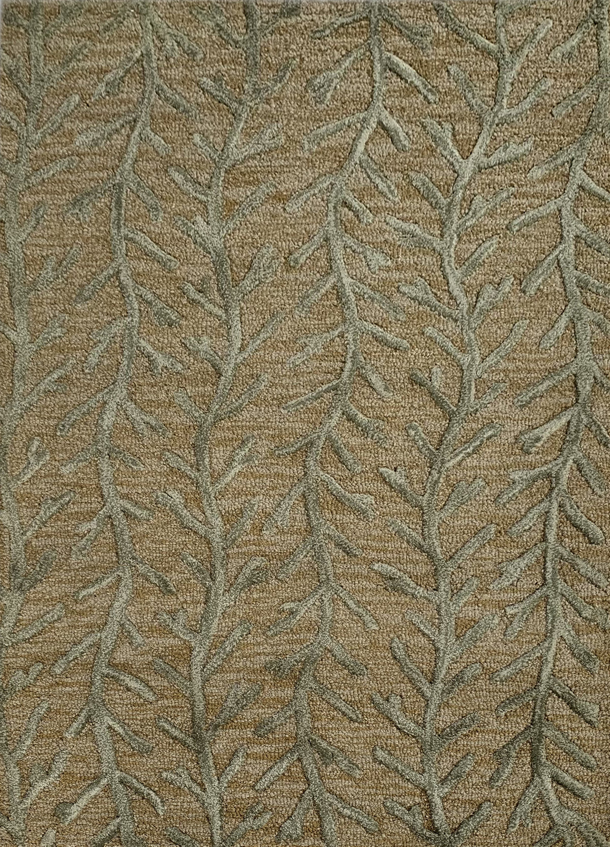 Rugslane Beige & Green Color Modern Design 100% New Zealand Wool Handmade Carpet 3.6ft X 5.6ft