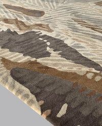 Rugslane Multi Color Abstract Design 100% New Zealand Wool Handmade Carpet 5.7ft X 7.10ft