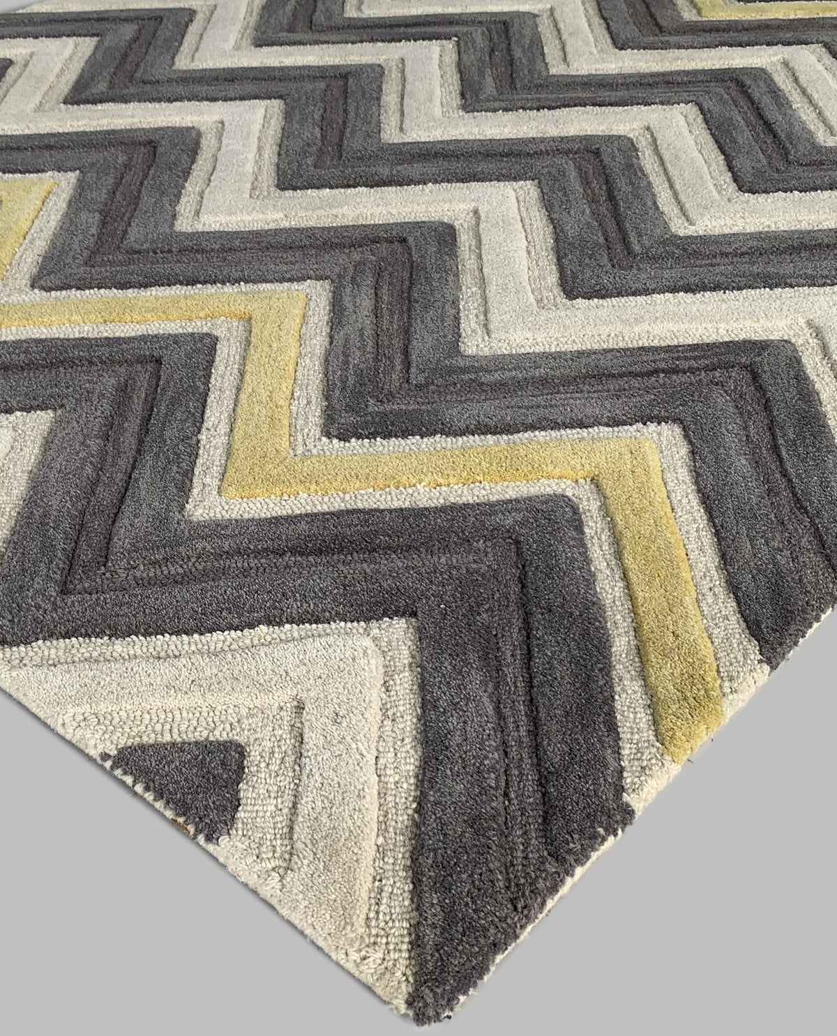 Rugslane Grey & White Color Modern Carpet 5.0ft X 7.5ft