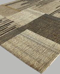 Rugslane Brown Beige  Handmade Woollen Carpet 5ft X 8ft