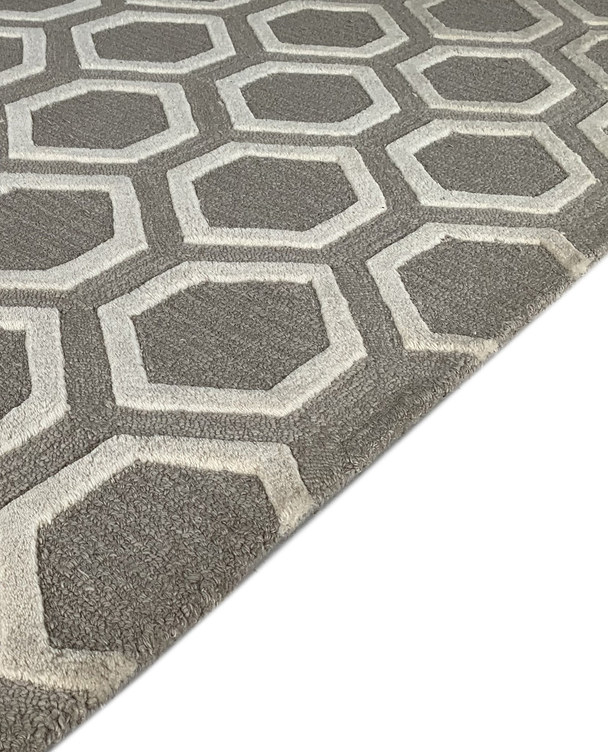 Rugslane Brown Color Trellis Design 100% New Zealand Wool Handmade Modern Carpet 5ft x 8ft