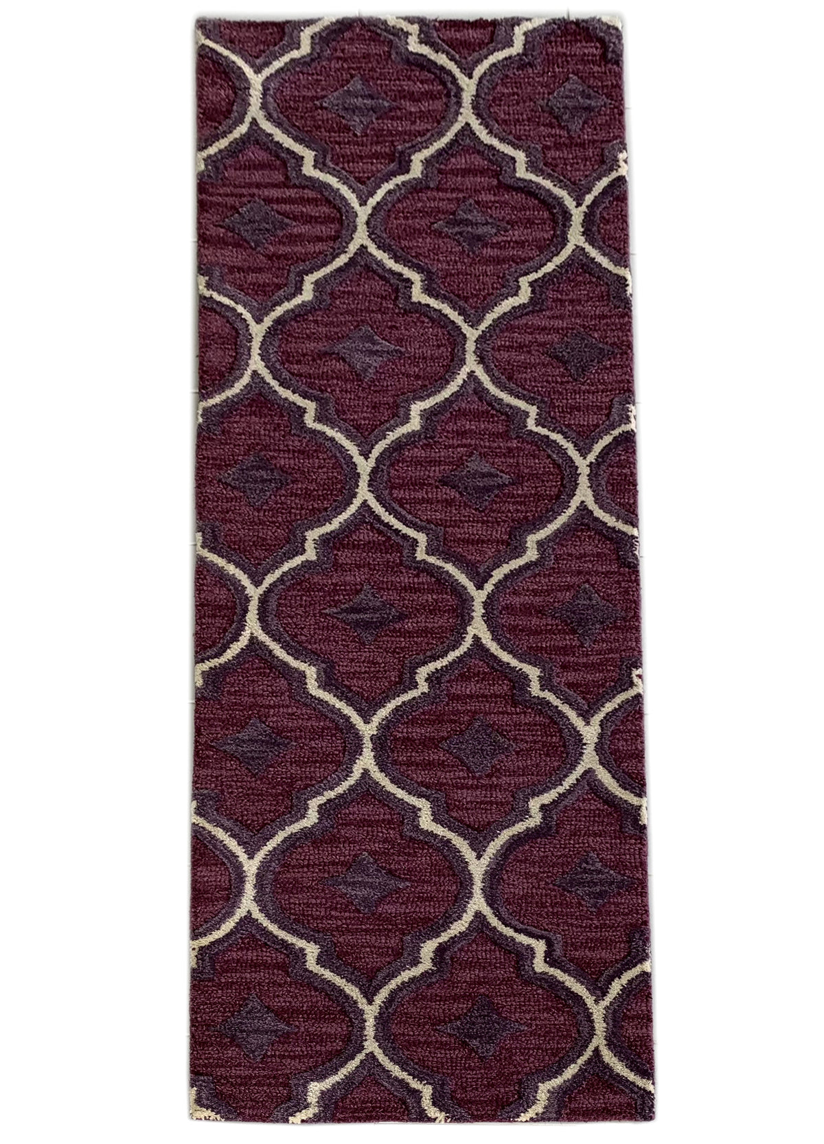 Rugslane Brown Color Trellis Design Modern Runner Carpet 2.0ft X 7.0ft