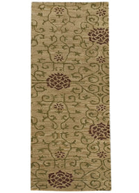 Rugslane Gold Floral Runner Carpet 2.0ft X 7.0ft