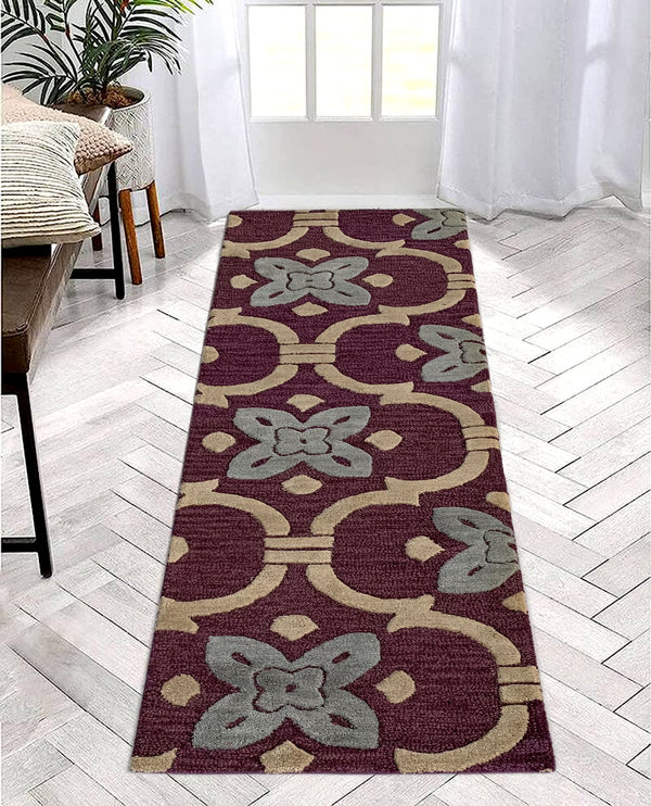 Rugslane Purple Modern Runner Carpet 2.0ft X 7.0ft