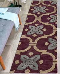 Rugslane Purple Modern Runner Carpet 2.0ft X 7.0ft