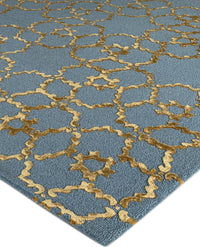 Rugslane Grey & Gold Color Modern Design High Quality Wool & Viscose Handmade Carpet 5ft X 7ft