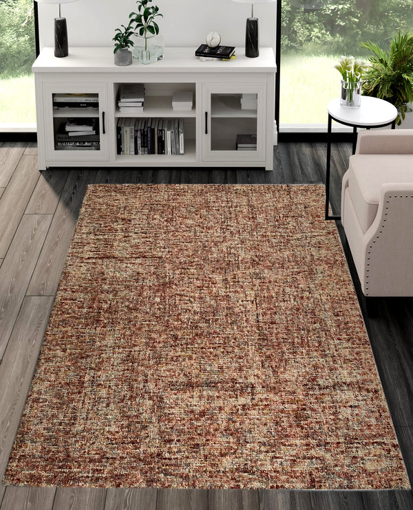 Rugslane Multi Color Modern Design 100% New Zealand Wool Handmade Plain Carpet  4.6ft x 6.6ft