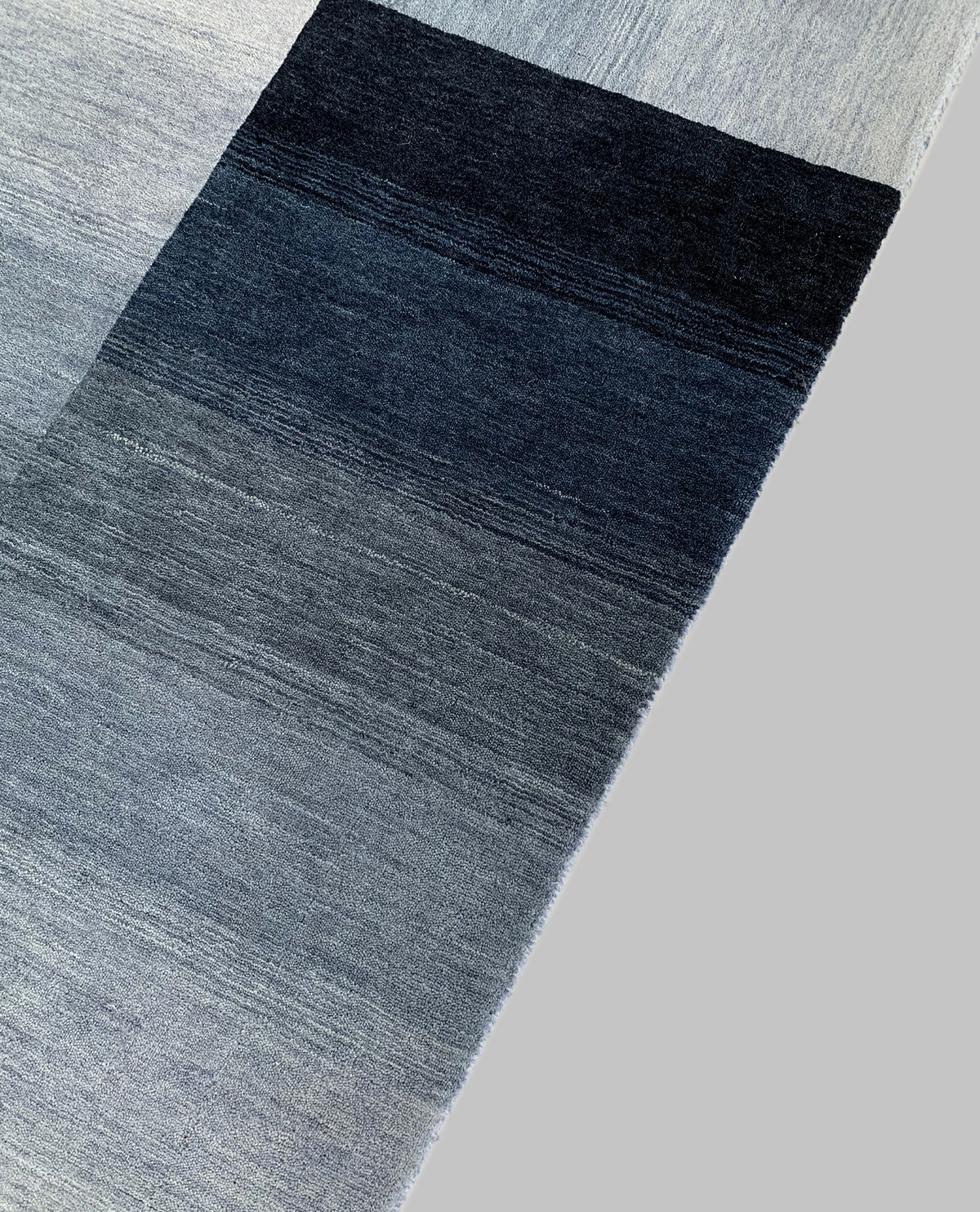 Rugslane Hand Knotted Natural Grey Blue Textured Color Border Design Luxurious GABBEH Carpet 4.ft x 6 ft