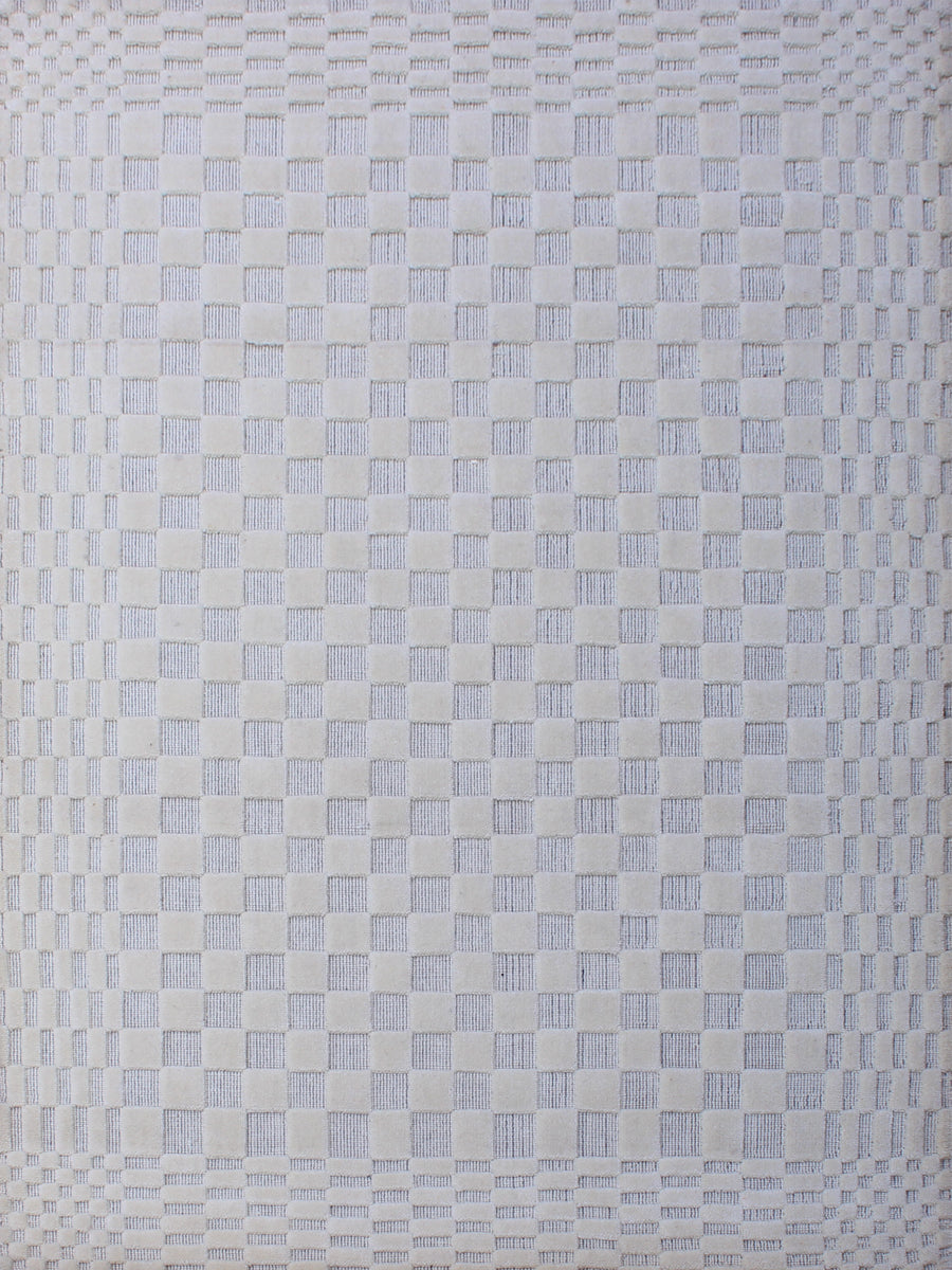 Rugslane White Color Modern Design 100% New Zealand Wool Handloom Carpet 4.6ft X 6.6ft
