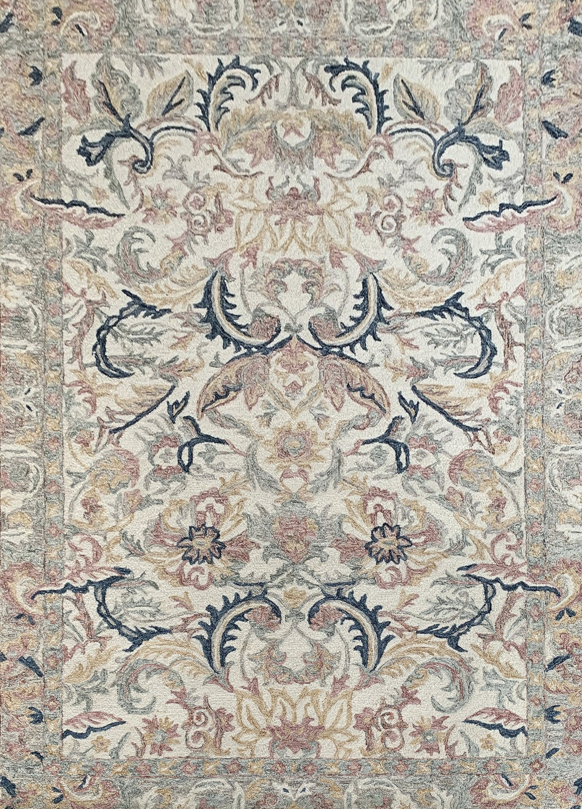 Rugslane Multi Color Floral Design 100% New Zealand Wool  Carpet 6ft X 9ft
