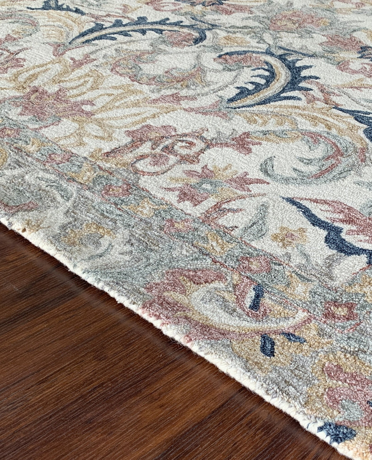 Rugslane Multi Color Floral Design 100% New Zealand Wool  Carpet 6ft X 9ft