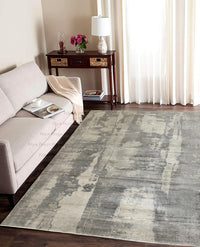 Rugslane Multi Color Abstract Design 100% viscose Handloom carpet 6.0ft x 9.0ft
