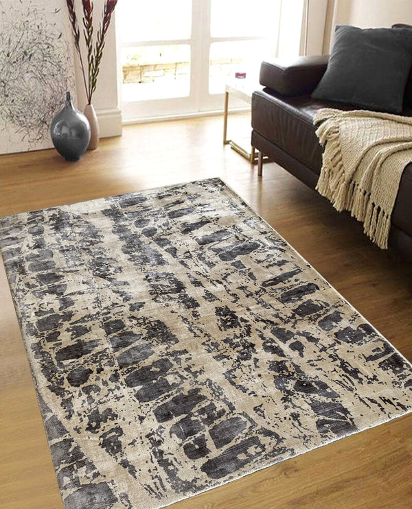 Rugslane Beige Abstract Carpet 4.6ft X 6.6ft