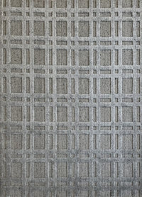 Rugslane Plain Textured Wool and Viscose Mix Textured Box Design Grey High Low Carpet 5.7ft X 8.0ft