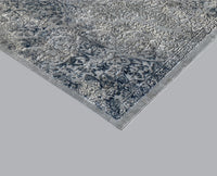 Rugslane Blue Floral Wool & Viscose Carpet 8ft X 10ft