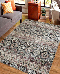 Rugslane Multi Color Modern Wool & Viscose Carpet 8ft X 10ft