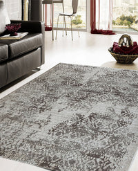 Rugslane Beige Modern Wool & Viscose Carpet 5.3ft X 7.7ft