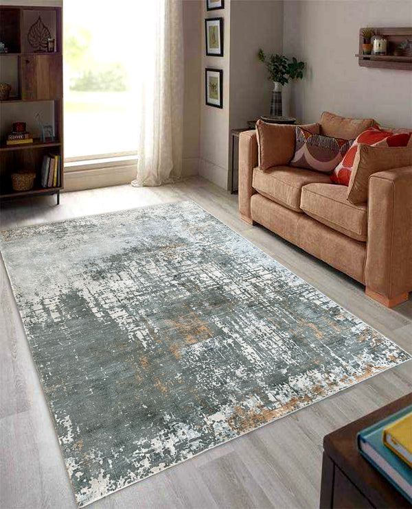 Rugslane Multi Color Abstract Design 100% Viscose Carpet 6ft X 9ft