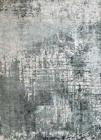 Rugslane Moderno Grey Silver Abstract Luxurious 100% Viscose Carpet 6ft X 9ft