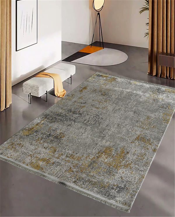 Rugslane Vegas Abstract Design Silver Grey Superior Quality Carpet 4 ft x 6 ft
