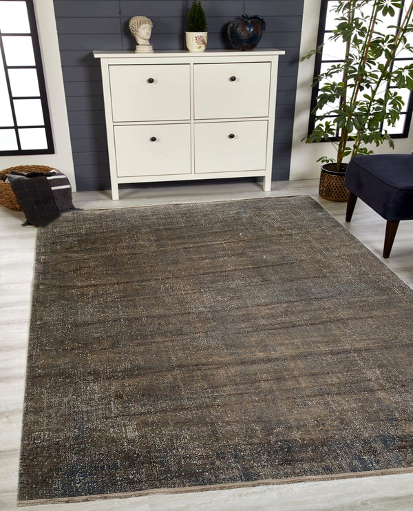 Rugslane Brown  Modern Premium Botanical Silk Carpet
