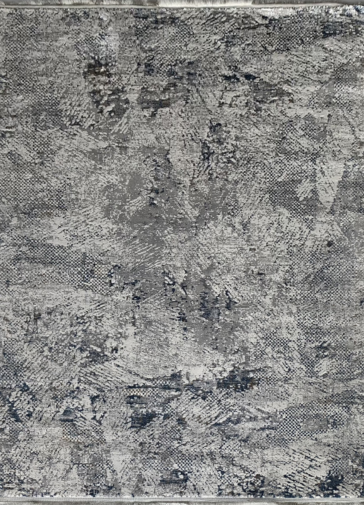 Rugslane Grey Abstract Wool & Viscose Carpet 5.3ft X 7.7ft