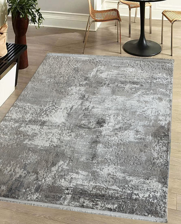 Rugslane Silver Abstract Wool & Viscose Carpet