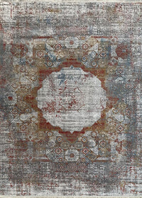 Rugslane Supreme Multi  Mamluk Transitional Design Botanical Silk Carpet 6.6ft X 9.6ft