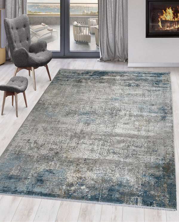 Rugslane Multi  Modern Abstract Premium Botanical Silk Carpet 7.7ft X 11ft