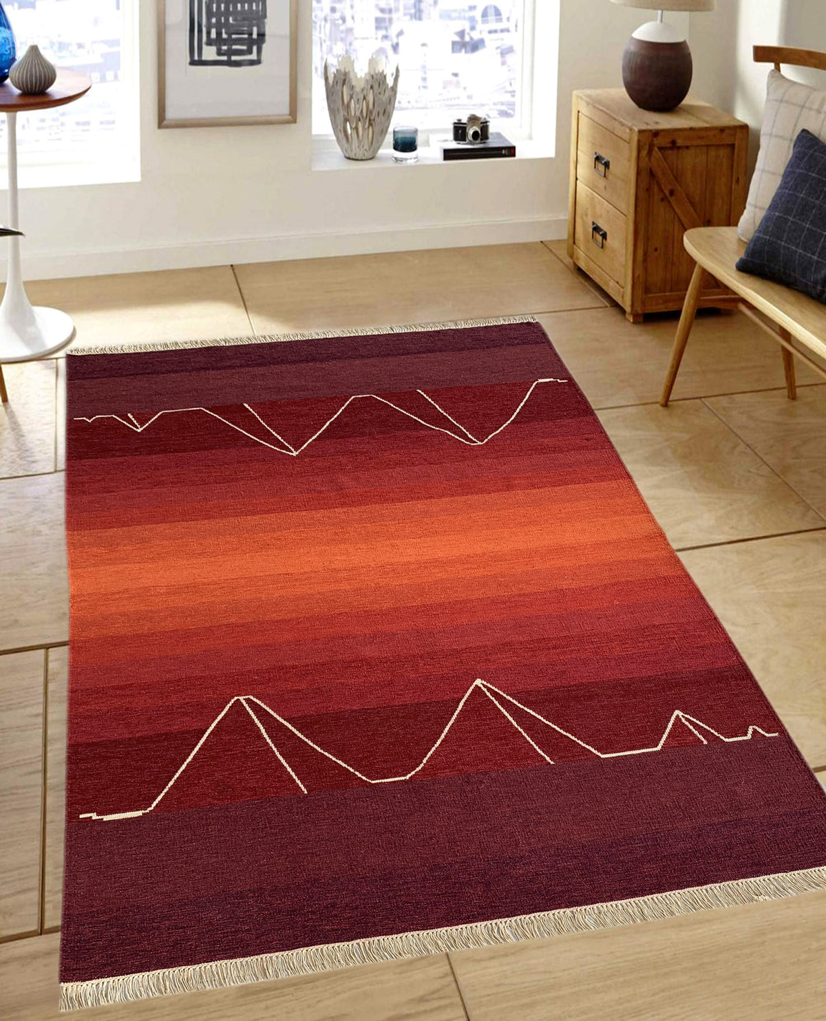 Rugslane Flatweave Kilim Durry Carpet 5.7ft x 7.10ft