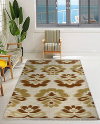 Rugslane Multi Beige Flatweave Kilim Durry Carpet 5.7ft x 7.10ft