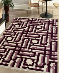 Rugslane Purple Modern Kilim Durry Carpet 5.9ft x 7.10ft
