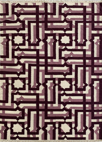 Rugslane Purple Modern Kilim Durry Carpet 5.9ft x 7.10ft