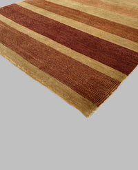 Rugslane Hand Knotted  Beige and Red Color Stripe Design Luxurious GABBEH carpet 4 ft x 6 ft