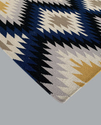 Rugslane Blue Kilim Durry Carpet 5.7ft x 7.10ft