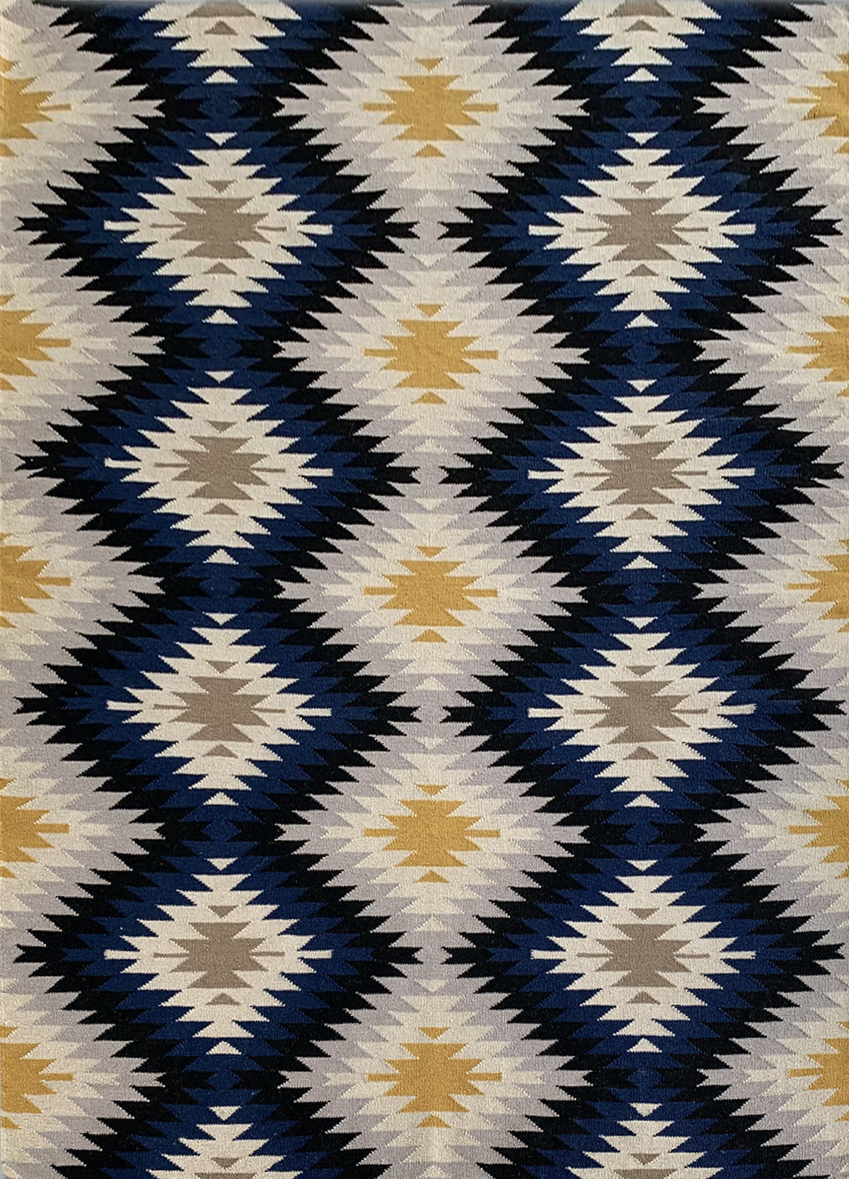 Rugslane Blue Kilim Durry Carpet 5.7ft x 7.10ft