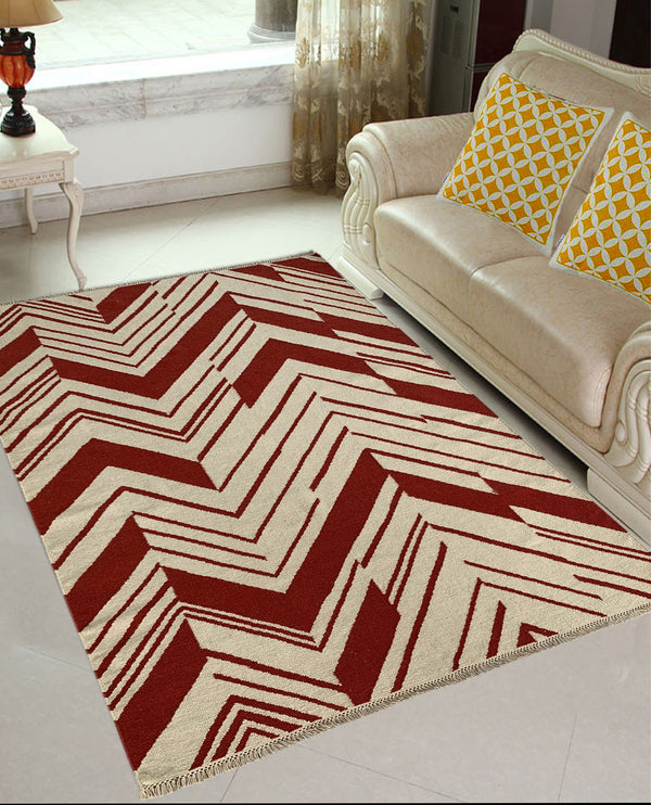 Rugslane Rust Kilim Durry Carpet 5.3ft x 7.7ft