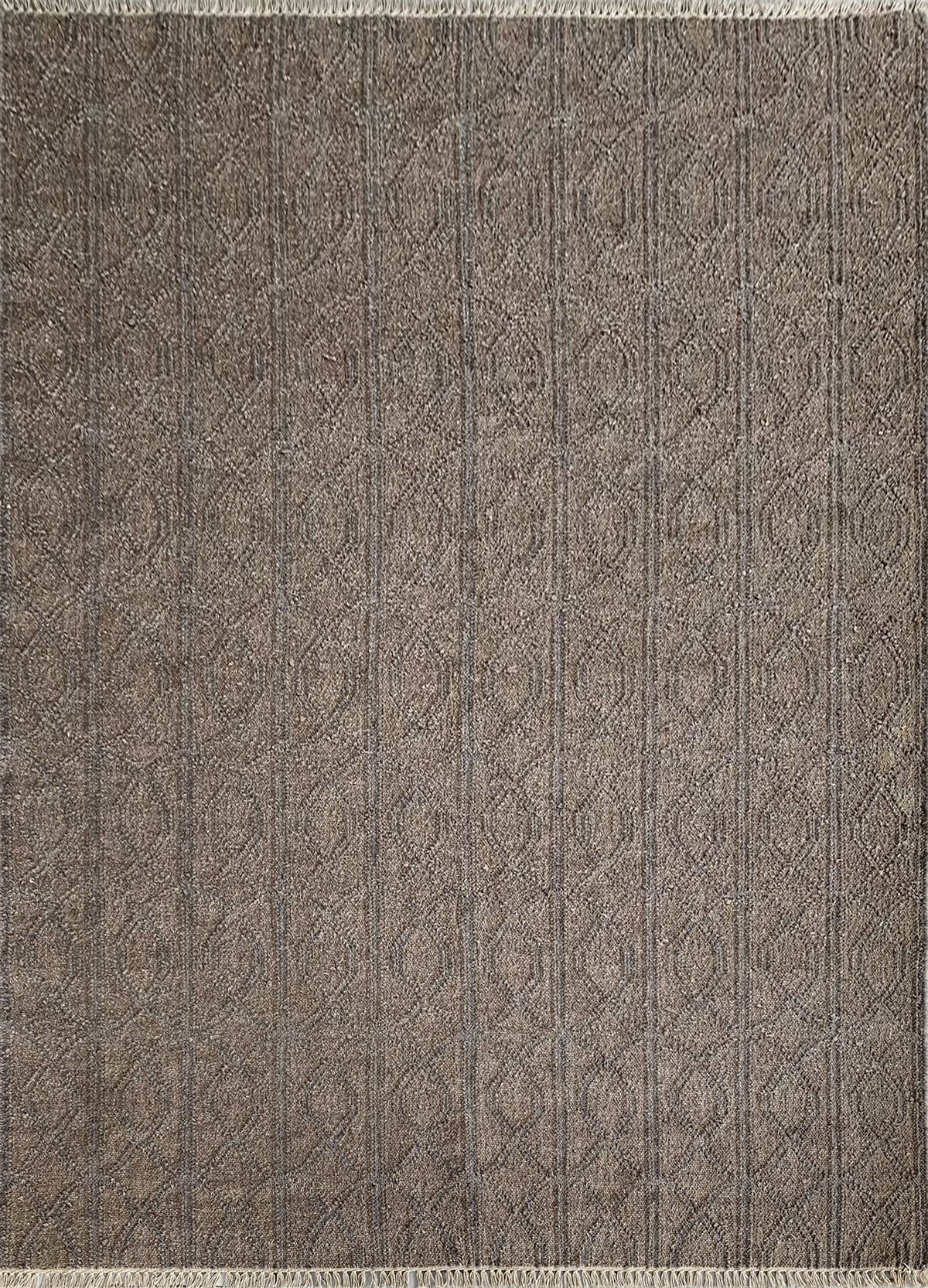Rugslane Flatweave Kilim Durry Grey Color Modern Design Handspun Woolen  Durry 5.6ft x 7.8ft